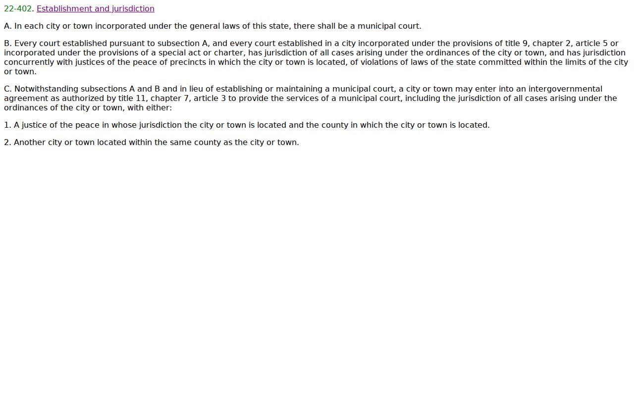 Gila County civil docket municipal court jurisdiction source