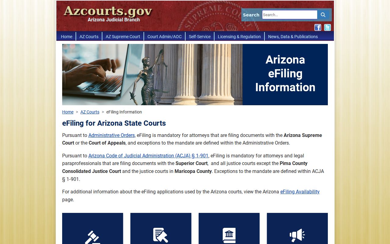 Gila County civil docket Arizona electronic filing program