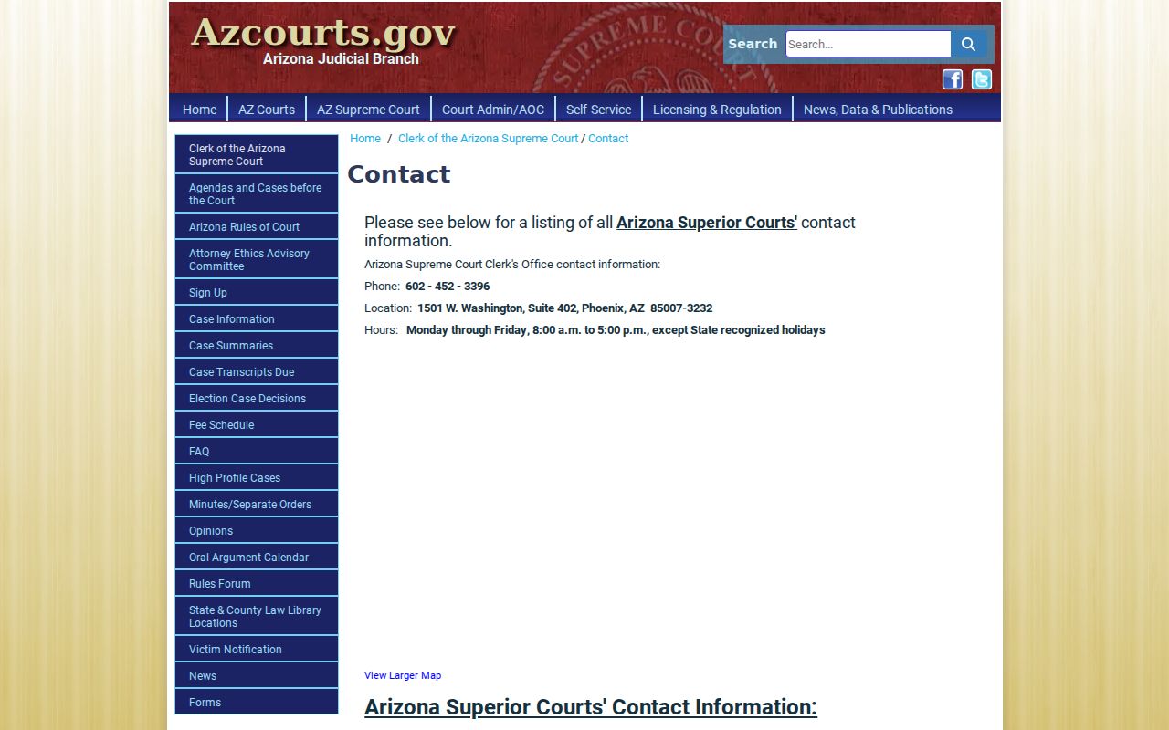 Gila County court docket clerk contact directory