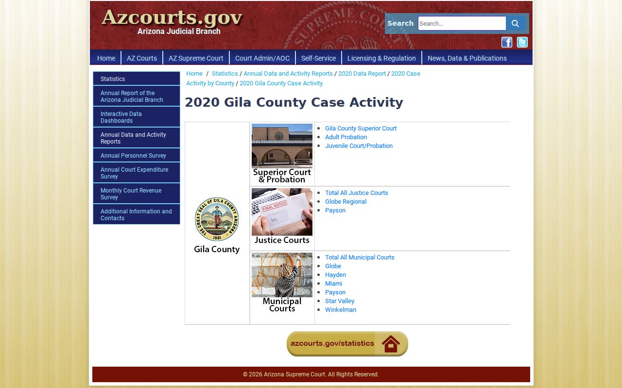 Gila County case lookup official case activity report