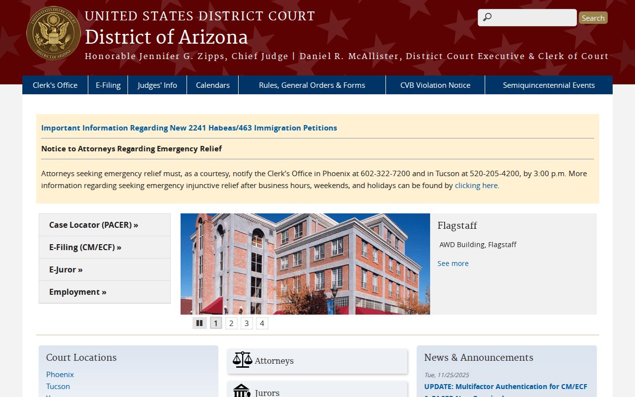 Federal District of Arizona boundary for Gila County traffic records